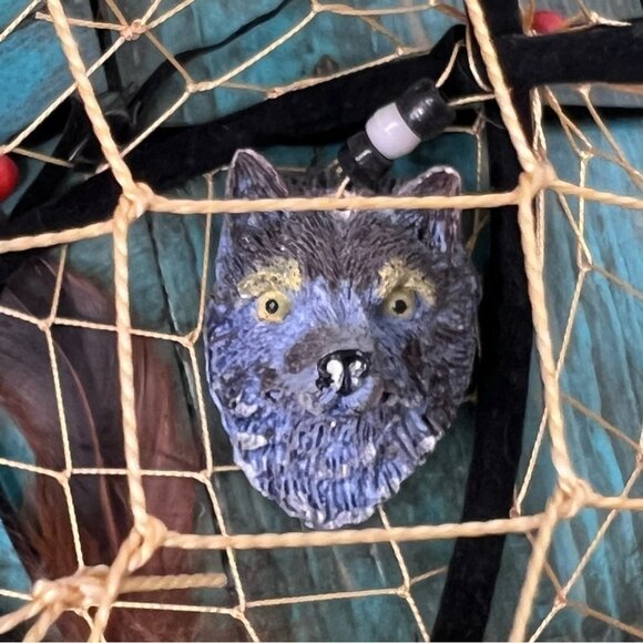 3d  Orbit Shaped Dreamcatcher with Wolf - Picture 5 of 6